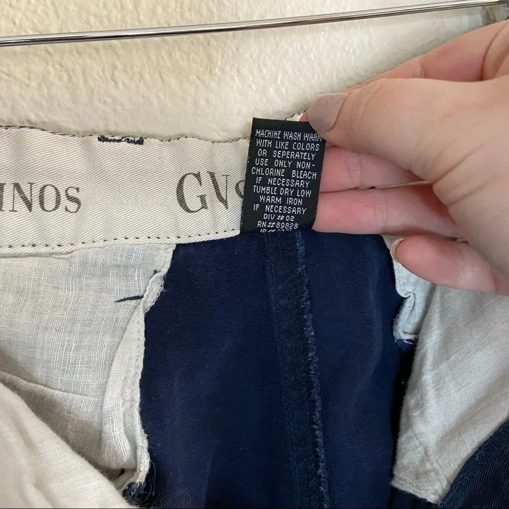 Chinos Navy Pleated High Rise Cotton Shorts Size 12 GV Coastal Grandma 90’s VTG